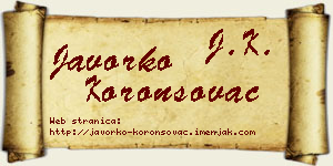 Javorko Koronsovac vizit kartica
